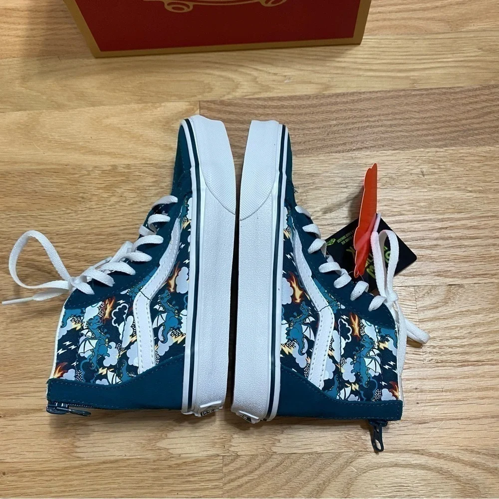 Vans Glow in Dark Dragon Sneakers NEW Kids Fire Breathing Sz 2